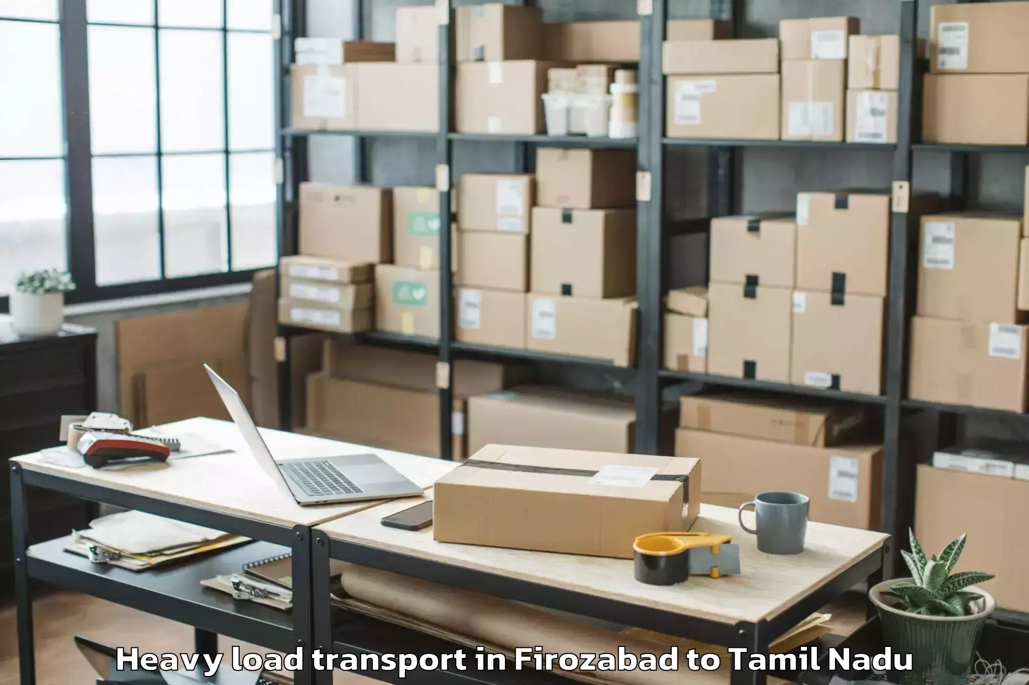 Book Firozabad to Tiruvottiyur Heavy Load Transport Online